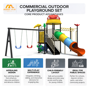 Ensemble <span class=keywords><strong>de</strong></span> toboggans d'extérieur pour aire <span class=keywords><strong>de</strong></span> jeux pour enfants avec plusieurs activités ludiques, idéal pour les garderies et les écoles, qualité commerciale - Product Image 3