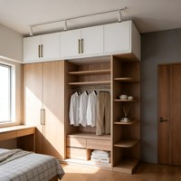 Coiffeuse moderne en bois avec 6 tiroirs intégrés pour chambre à coucher, en bois massif de luxe sur mesure pour la maison