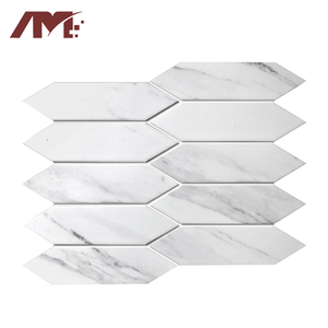 Chine élégant en gros blanc piscine marbre <span class=keywords><strong>hexagone</strong></span> <span class=keywords><strong>géométrie</strong></span> céramique pierre mosaïque carreaux pour salle de bain toilettes mosaïques - Product Image 5
