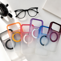 Coque de téléphone antichoc pour iPhone 17 Pro Max, couleur dégradée, support magnétique rotatif, protection givrée contre les chutes, logo personnalisé OEM