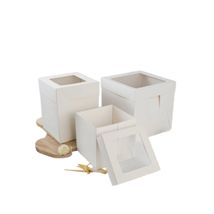 Sunshine 10x10 Transparent Window Pet Tall Cake Paperboard <b>Boxes</b> 12x12 Matt Lamination Recyclable Folders Birthday <b>Party</b> Food - Product Image 3