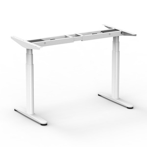 NATE Electric Height <b>Adjustable</b> <b>Table</b> <b>Legs</b> Oval Tube Dual Motor White Minimalist Design for Home Office Use - Product Image 5