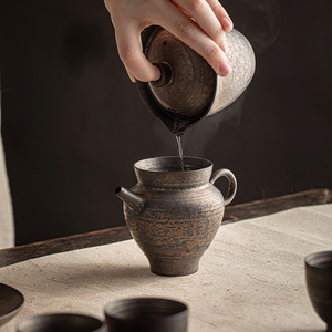 Handmade Rust Glazed Gaiwan With Lid Pottery Kung Fu <b>Tea</b> <b>Set</b> Travel Style - Product Image 2