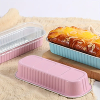 200ml 6.8oz Jetable Mini Pain Moule De Cuisson En Aluminium Pan Ramekins En Aluminium Gâteau Tasse Avec Couvercle En Dôme