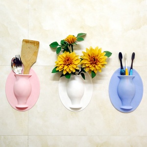Vase mural en Silicone auto-adhésif, pour le bureau, décoration de succion murale pour <span class=keywords><strong>la</strong></span> maison, le réfrigérateur, les fenêtres, Vase - Product Image 3