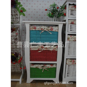 Armoire de rangement colorée de style coréen en MDF blanc, meubles de chambre à coucher avec tiroirs à paniers pour l'organisation de la maison - Product Image 3