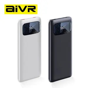 AiVR Y128 Cable incorporado Carga rápida 10000Mah Power Banks Teléfono móvil Powerbank portátil Cargador Power Bank