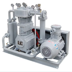 Compresor de vapor pequeño de tipo correa con conversión de frecuencia, lubricación sin aceite, refrigerado por aire y de movimiento alternativo. - Product Image 1