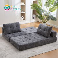 Sofá Cama Plegable Moderno de Dos Plazas con Respaldo Acolchado, Estructura de Madera, Diseño Confortable para Sala de Estar y Dormitorio