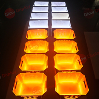 Seau à glace LED en plastique motif losanges, logo personnalisé, rechargeable, lumineux, écologique, pour seau à vin, pour boîte de nuit, bar