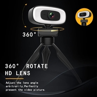 Kamera Mini 4K USB Komputer 2K Kamera Full HD 1080P untuk Kerja dengan Mikrofon Tripod untuk PC Laptop Kamera Streaming Langsung