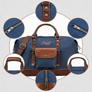 Large Capacity Overnight Weekend Duffel <strong>Bag</strong> <strong>Travel</strong> Carry on Tote Men Retro Sports Gym <strong>Bag</strong> with Adjustable Shoulder Strap - Product Image 2