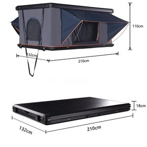 Tente de toit toutes saisons 1-3 personnes, imperméable, polyester, aluminium, pour le camping en plein air toute l'année PL-RT-20, aluminium robuste - Product Image 6