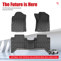 Meilleures ventes : Tapis de sol de voiture imperméables et antidérapants en TPE 3D pour Toyota Hilux/Revo 2015-2026 (conduite à droite)