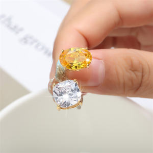 Bague RAKOL RP5434 en zircone cubique, vente chaude, avec ouverture réglable, anneaux jaunes pour filles - Product Image 2