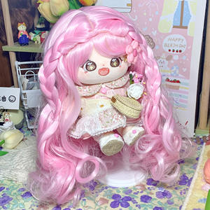 Peluca rosa <span class=keywords><strong>de</strong></span> muñecas American Girl para niñas, pelucas <span class=keywords><strong>de</strong></span> muñecas azules negras - Product Image 5