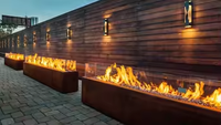 Brasero décoratif de jardin en acier Corten et acier inoxydable, à gaz propane, durable et sans fumée