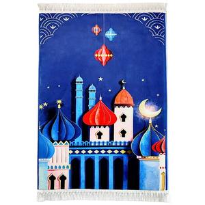 Tappetino da <span class=keywords><strong>Preghiera</strong></span> Musulmano di Alta Qualità con <span class=keywords><strong>Guida</strong></span> alla <span class=keywords><strong>Preghiera</strong></span>, Super Morbido, con Cuscino per le Ginocchia, Design con Testo Islamico per il Ramadan - Product Image 5