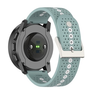 สายรัดข้อมืออัจฉริยะแบบสปอร์ต ระบายอากาศได้ดี สำหรับ <span class=keywords><strong>Suunto</strong></span> <span class=keywords><strong>9</strong></span> <span class=keywords><strong>Peak</strong></span> ขนาด 22 มม. 20 มม. สายนาฬิกาซิลิโคนสองสี - Product Image 3