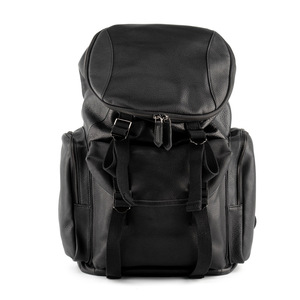 Calfskin Large Capacity <b>Backpack</b> 36-55L Unisex Double Compartment Design For Leisure Travel Solid Color <b>Black</b> Coffee - Product Image 5