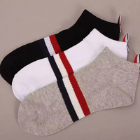 Chaussettes de cheville pour hommes en coton de haute qualité, logo personnalisé amusant, style tricoté décontracté et coloré, disponibles en blanc et noir, idéales pour l'été, haute qualité