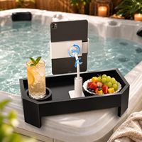 Support de bain à remous en bambou, support réglable pour téléphone et vin, plateau antidérapant pour baignoire spa, accessoire de salle de bain de luxe, cadeau spa pour femmes
