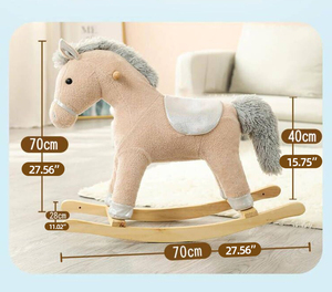 ของเล่นเด็กอเนกประสงค์ 2-in-1 ม้าโยกสีโรสโกลด์รูปสัตว์สำหรับเด็ก - Product Image 5
