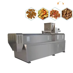 Stainless Steel Twin Screw Extruder SLG70 250KG/H dry dog food extrusion machine