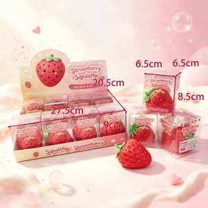 Jouet anti-stress en forme de fraise, mignon, souple, en TPR non toxique, pour enfants, unisexe, pour soulager le stress et la décompression - Product Image 6