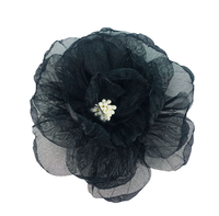 Haut de gamme 9cm Organza Burn Edge DIY Accessoires de cheveux Style léger et mince Fleurs décoratives pour jupes et chapeaux
