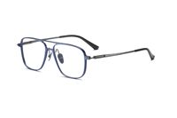 Lunettes optiques unisexes en titane, double pont, grande monture rectangulaire classique, verres noirs, dorés, argentés pour hommes et femmes, visage en diamant