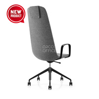 Europe Design Modern Design Manager Directeur patron Dossier haut Roulettes en tissu Chaise de bureau pivotante haute réglable