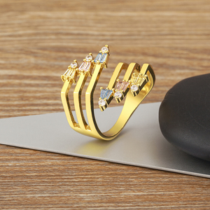 Qiku Mới Đến Punk Claw Hình Dạng Cubic Zirconia Đồng Quyến Rũ Mở Có Thể Điều Chỉnh Nhẫn Phụ Nữ Cô Gái Cá Tính Đồ Trang Sức Ngón Tay Quà Tặng - Product Image 1