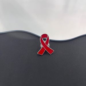 Broche de lazo de metal esmaltado de fabricación industrial para la concienciación sobre el cáncer de mama, en colores rosa, rojo, morado, azul, verde, naranja y amarillo - Product Image 4