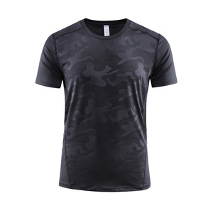 T-shirt de sport <span class=keywords><strong>sans</strong></span> manches pour <span class=keywords><strong>homme</strong></span>, <span class=keywords><strong>col</strong></span> <span class=keywords><strong>roulé</strong></span> oversize, brodé, respirant, séchage rapide, en polyester tricoté, motif camouflage - Product Image 2