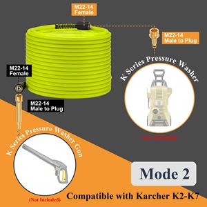 Tuyau de rechange pour nettoyeur haute pression de 50 pieds, sans plis, compatible avec <span class=keywords><strong>Karcher</strong></span> <span class=keywords><strong>K2</strong></span> K3 K4 K5 K6 K7 - Product Image 3