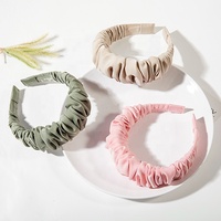 Solid Color Wide Wrinkle Lady Headbands