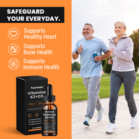 Complément alimentaire en gouttes de vitamine D3 K2 pour adultes SPL OEM, 4-en-1, soutien nutritionnel, 60 ml, gouttes liquides de vitamine D3 K2 naturelles, végétaliennes