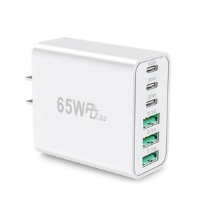 Sạc đa cổng 65W, 6 cổng PD & QC, cục sạc hình khối, bộ chuyển đổi nguồn USB Type C, sạc tường cho iPhone 17/16/15/14 Pro Max - Product Image 1