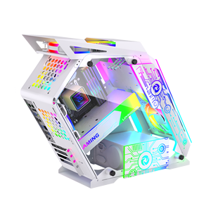 Lovingcool MATX Estuches de computación de vidrio templado Escritorio Cool SPCC Estuches y torres de computadora para juegos con ventilador Vertical <span class=keywords><strong>PC</strong></span> Chasis USB3.0 - Product Image 6