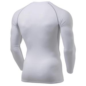 Wholesale Mens Compression Customized t Shirts Sweat Sports Lapel Pure <b>Colour</b> Long Sleeve Compression Shirt - Product Image 6