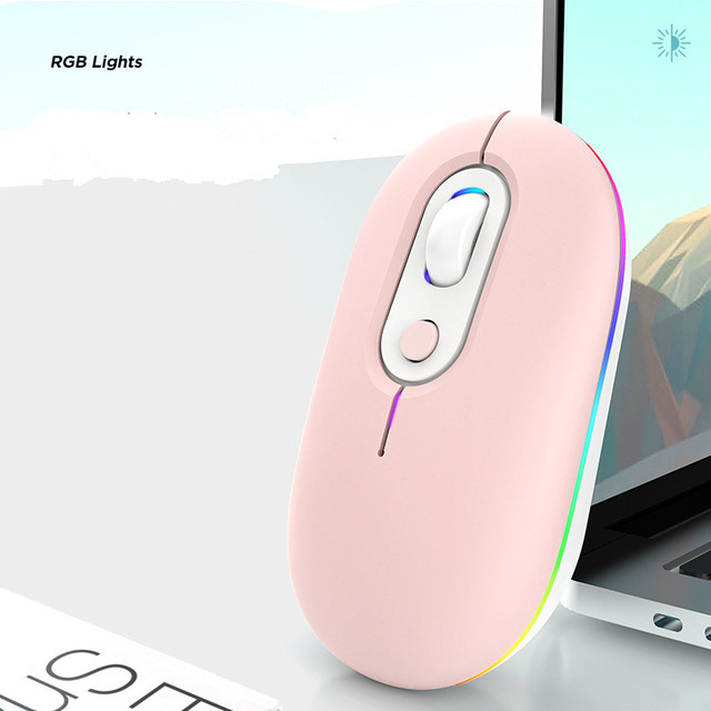 New Wireless Mouse Suitable for Huawei for Apple for Xiaomi Girls Rechargeable Silent Blue Tooth Dual-mode Wireless Mouse