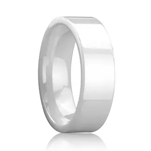Simple White Zirconia Ceramic Wedding Ring