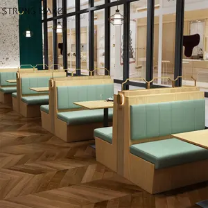 लकड़ी के लंबे सोफे पैरा Restaurantes कैफे सोफे कुर्सी कस्टम मेड कैफे कुर्सियों 2 सीटर सोफे रेस्टोरेंट सोफे