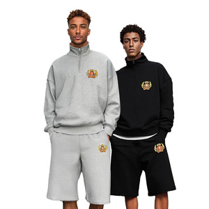 Ensemble survêtement streetwear homme <span class=keywords><strong>ETAI</strong></span> – Pull et short unis à fermeture éclair, haute qualité, automne-hiver, personnalisation lourde, coupe ample 420g - Product Image 5