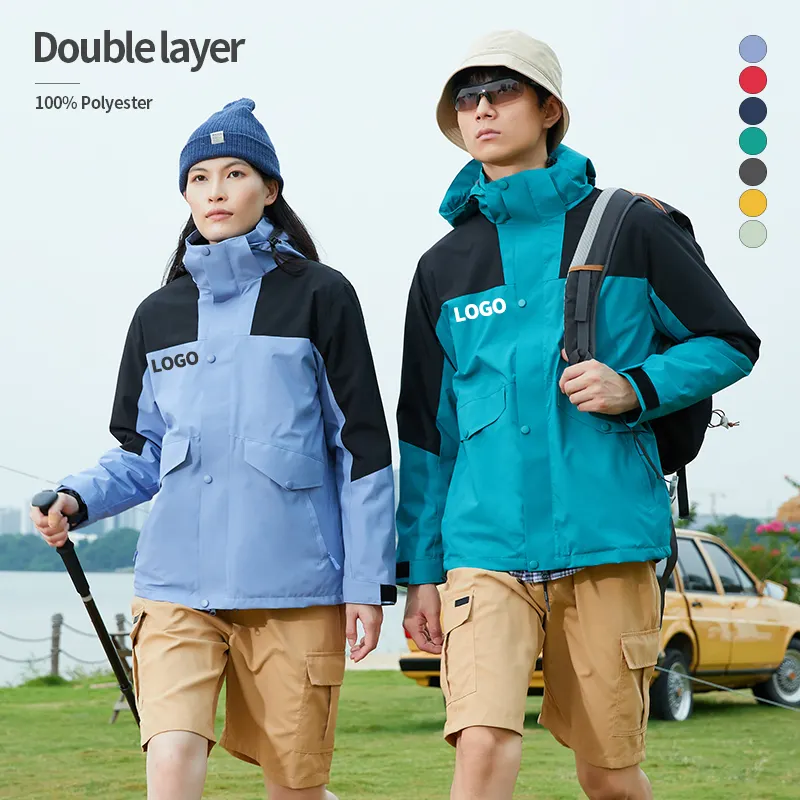 2 In 1 Waterproof Ski Hiking Clothing Windproof Customized Windbreaker Winter Coats Men's Waterproof Jackets