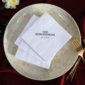 Serviettes personnalisées avec logo et inscriptions personnalisées, serviettes jetables en papier, serviettes personnalisées pour <span class=keywords><strong>mariage</strong></span> - Product Image 2