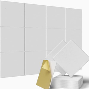 Panneau acoustique en fibre de polyester, panneau insonorisant en liège, panneau d'isolation phonique, panneau mural en feutre, auto-adhésif - Product Image 5