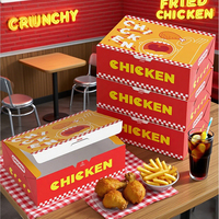 Boîte de poulet frit personnalisée Boîte d'emballage en papier ondulé avec impression de logo Boîte d'emballage de fast-food recyclable sulfurisée