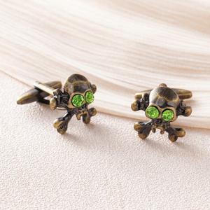 <span class=keywords><strong>Gemelos</strong></span> de calavera de Halloween para hombre, <span class=keywords><strong>divertidos</strong></span> <span class=keywords><strong>gemelos</strong></span> de <span class=keywords><strong>camisa</strong></span> francesa de cristal de esqueleto pirata, joyería de ropa Formal de fiesta gótica Vintage - Product Image 6